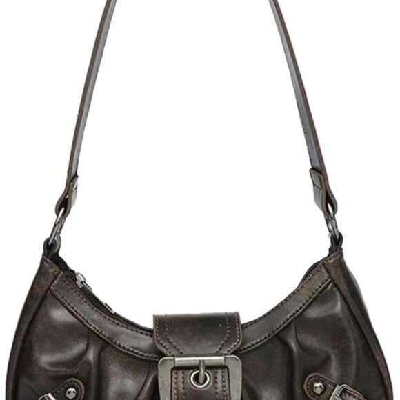 Y2K Shoulder Bag Faux Leather Small Hobo Clutch Purse for Women - Picture 1 of 6